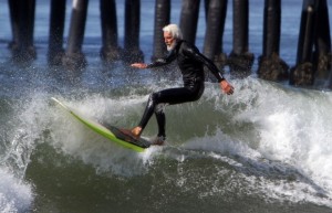 Senior surfer Andrew Spengler, 67