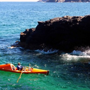 AARP-eligible sea kayaker at midpoint on Scotland-Iceland row